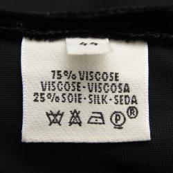 Hermes Black Print Velour Halter Top L