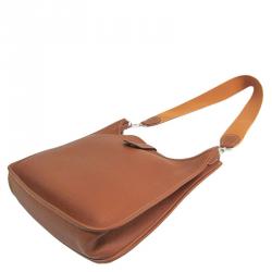 Pre Owned Hermes Gold Togo Leather Evelyne I GM Bag