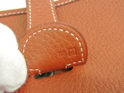 Pre Owned Hermes Gold Togo Leather Evelyne I GM Bag