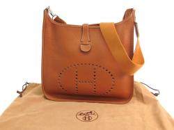 Pre Owned Hermes Gold Togo Leather Evelyne I GM Bag
