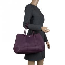 Garden party leather tote Hermès Purple in Leather - 33223011