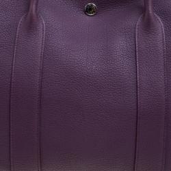 Pre Owned Hermes Purple Cassis Togo Leather Garden Party MM Tote