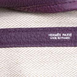 Pre Owned Hermes Purple Cassis Togo Leather Garden Party MM Tote