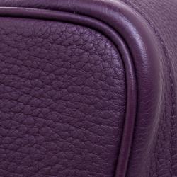 Pre Owned Hermes Purple Cassis Togo Leather Garden Party MM Tote