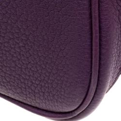 Pre Owned Hermes Purple Cassis Togo Leather Garden Party MM Tote