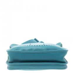 Pre Owned Hermes Blue Lagon Togo Leather Evelyne III PM Bag