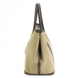 Pre Owned Hermes Bi color Canvas Garden Party Tote Bag