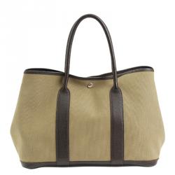 Pre Owned Hermes Bi color Canvas Garden Party Tote Bag