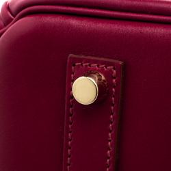 Hermes Ruby Box Calf Leather Gold Hardware Ghillies Birkin 35 Bag
