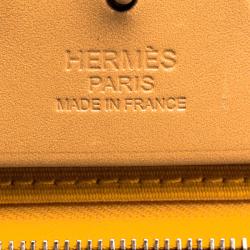 Pre Owned Hermes Jaune Dor Yellow Canvas and Leather Herbag Zip 31 Bag