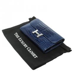 Hermes Blue Alligator Constance Long Wallet