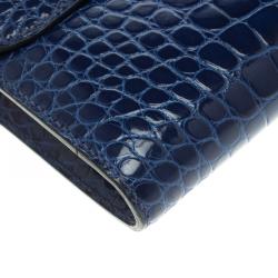 Hermes Blue Alligator Constance Long Wallet