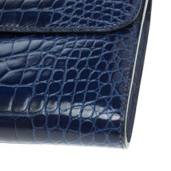 Hermes Blue Alligator Constance Long Wallet