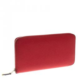 Hermes Rose Jaipur Epsom Leather Azap Silk In Zip Around Wallet