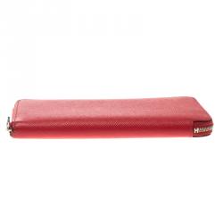 Hermes Rose Jaipur Epsom Leather Azap Silk In Zip Around Wallet