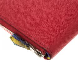 Hermes Rose Jaipur Epsom Leather Azap Silk In Zip Around Wallet