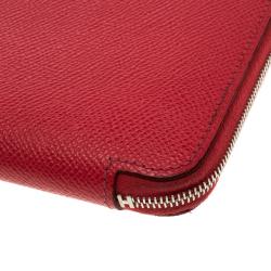 Hermes Rose Jaipur Epsom Leather Azap Silk In Zip Around Wallet
