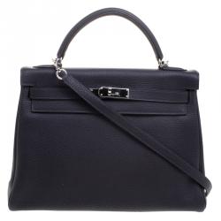 Kelly Retourne 32 Vert Anis Colour in Togo Leather with palladium hardware.  Hermès. 2004., Handbags and Accessories Online, Ecommerce Retail