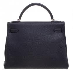 Pre Owned Hermes Graphite Togo Palladium Hardware Kelly Retourne 32 Bag