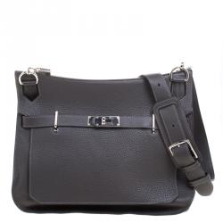 Pre Owned Hermes Vert Gris Taurillon Clemence Leather Jypsiere 37 Bag
