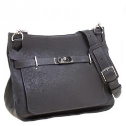 Pre Owned Hermes Vert Gris Taurillon Clemence Leather Jypsiere 37 Bag