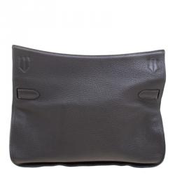 Pre Owned Hermes Vert Gris Taurillon Clemence Leather Jypsiere 37 Bag