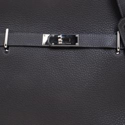 Pre Owned Hermes Vert Gris Taurillon Clemence Leather Jypsiere 37 Bag