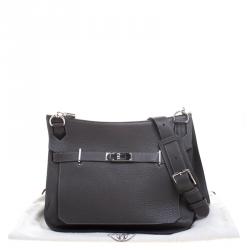 Pre Owned Hermes Vert Gris Taurillon Clemence Leather Jypsiere 37 Bag