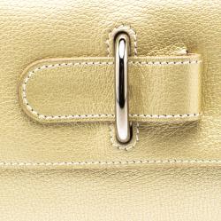 Pre Owned Hermes Metallic Beige Chevre de Coromandel Leather Wallet