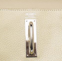Pre Owned Hermes Metallic Beige Chevre de Coromandel Leather Wallet