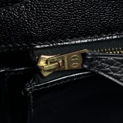 Hermes Noir Ardennes Leather Gold Hardware Birkin 35 Bag