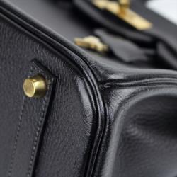 Hermes Noir Ardennes Leather Gold Hardware Birkin 35 Bag