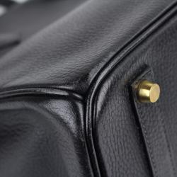 Hermes Noir Ardennes Leather Gold Hardware Birkin 35 Bag