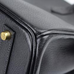 Hermes Noir Ardennes Leather Gold Hardware Birkin 35 Bag