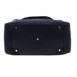 Pre Owned Hermes Noir Taurillon Palladium Hardware Lindy 34 CM