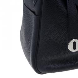 Pre Owned Hermes Noir Taurillon Palladium Hardware Lindy 34 CM