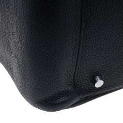 Pre Owned Hermes Noir Taurillon Palladium Hardware Lindy 34 CM