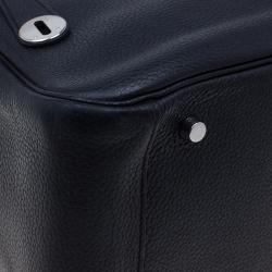Pre Owned Hermes Noir Taurillon Palladium Hardware Lindy 34 CM