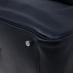 Pre Owned Hermes Noir Taurillon Palladium Hardware Lindy 34 CM
