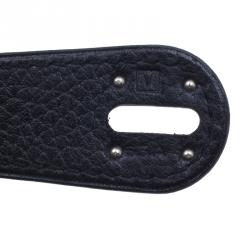 Pre Owned Hermes Noir Taurillon Palladium Hardware Lindy 34 CM