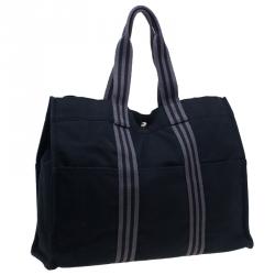Pre Owned Hermes Black Canvas Fourre-Tout Tote GM