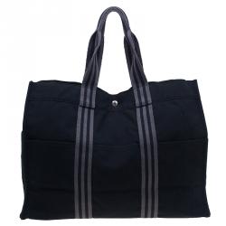 Pre Owned Hermes Black Canvas Fourre-Tout Tote GM