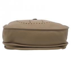 Pre Owned Hermes Brown Taurillon Clemence Evelyne III GM