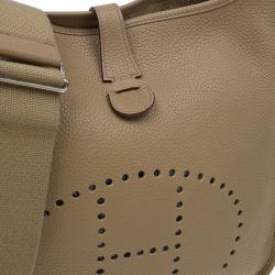 Pre Owned Hermes Brown Taurillon Clemence Evelyne III GM