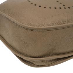 Pre Owned Hermes Brown Taurillon Clemence Evelyne III GM