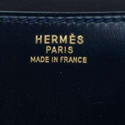 مملوكة مسبقًا Hermes Blue De Malte Epsom Calfskin Box Constance Shoulder Bag