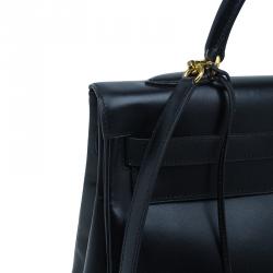 Hermes Noir Togo Calfskin 35cm Kelly Tote