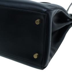 Hermes Noir Togo Calfskin 35cm Kelly Tote
