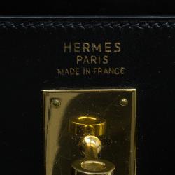 Hermes Noir Togo Calfskin 35cm Kelly Tote