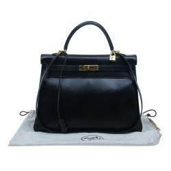 Hermes Noir Togo Calfskin 35cm Kelly Tote